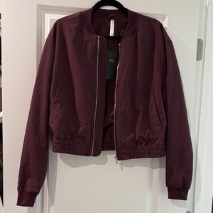 Fabletics Burgundy Bomber Jacket